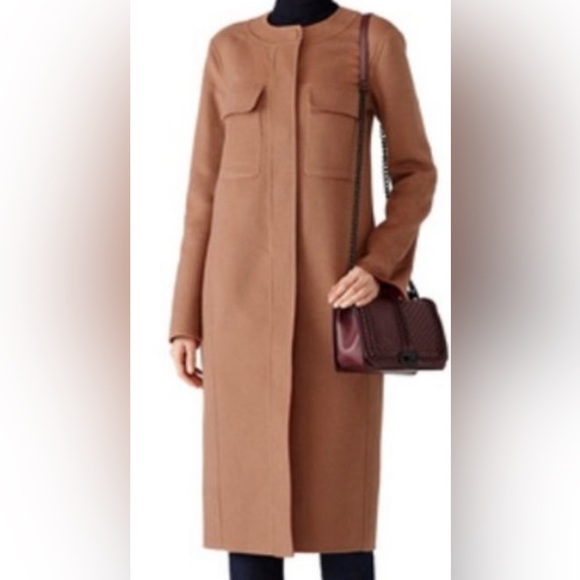 ELIZABETH and JAMES 🤎 gorgeous Miller Cocoon, Camel/Tan, Wool Coat - size 0 - Picture 4 of 9